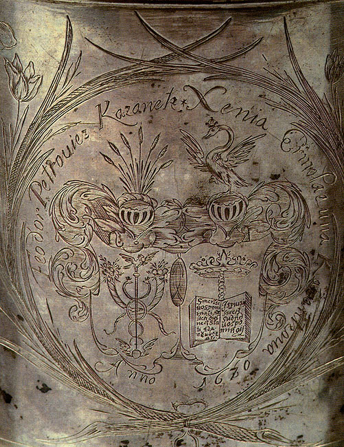 Кружка. Англия. 1670 г. Фрагмент орнамента
