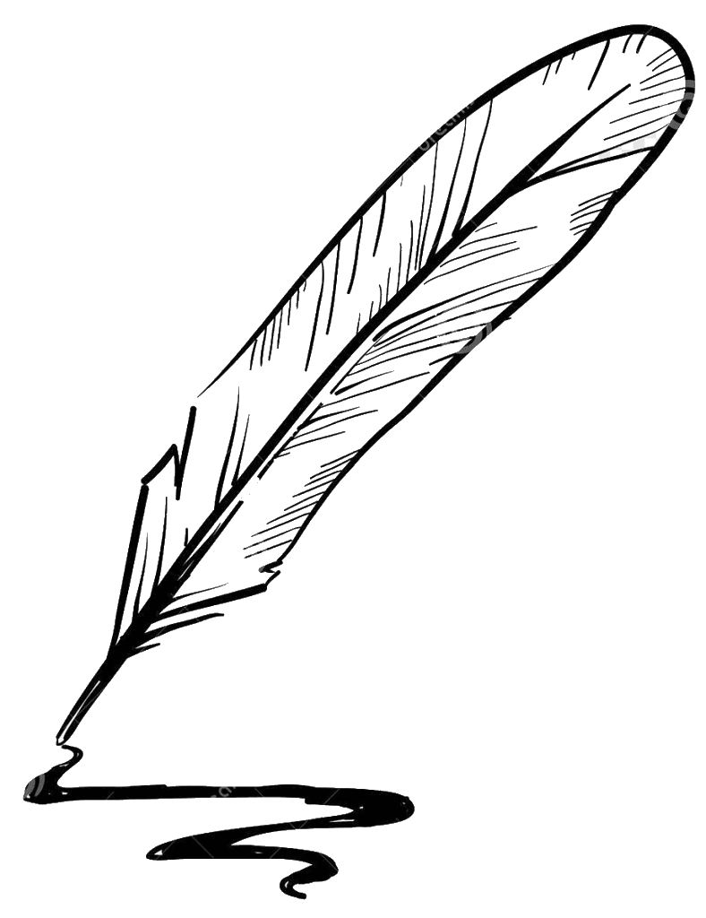 png_transparent_paper_quill_inkwell_pens_fountain_pen_pero_ink_leaf_black.png