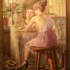 В.Ф. Мей. Портрет жены в интерьере. 1922 г. Холст, масло.